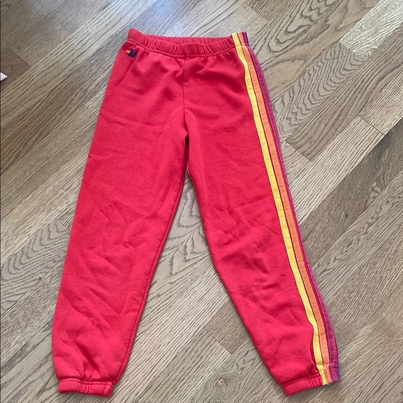 Aviator Nation Kids Red 5 Stripe Sweatpants